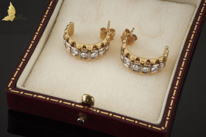 Diamentowe kolczyki ok. 1,25 ct w 18K złocie, projekt inspirowany Cartier XX w.