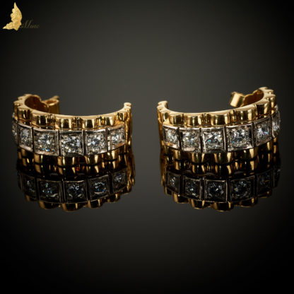 Diamentowe kolczyki ok. 1,25 ct w 18K złocie, projekt inspirowany Cartier XX w.