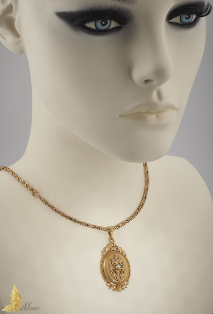 Zawieszka z brylantem i 2 perłami, Empire I poł. XIX w., Francja 18K złoto