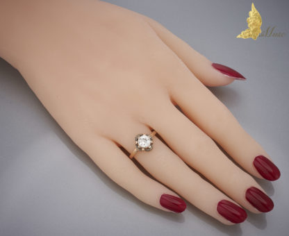 Diamentowy solitaire 0,80ct Art Deco Polska lata 30te