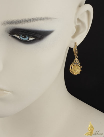 Kolczyki 'Forever' Royal Amber i Czarne Diamenty pr.750