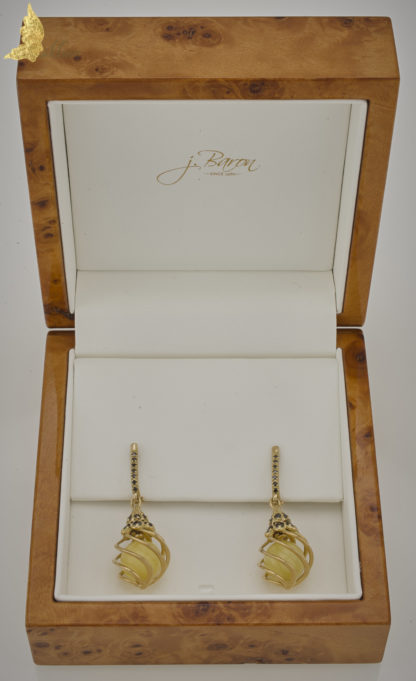 Kolczyki 'Forever' Royal Amber i Czarne Diamenty pr.750