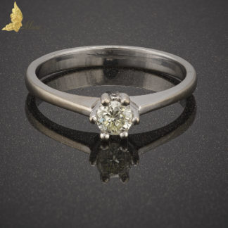 Diamentowy solitaire ok. 0,23 ct w białym złocie pr. 750