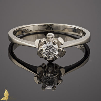 Diamentowy solitaire 0,21 ct w białym złocie pr.585