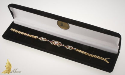Bransoleta Art Deco z rubinami ok. 1 ct, brylantami ok. 1,40 ct i perłami w 18K złocie