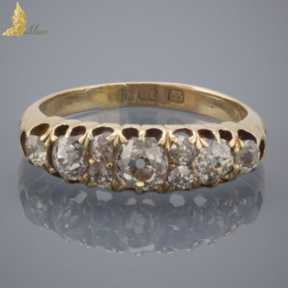 Wiktoriański pierścionek z brylantami ok. 1,60 ct w żółtym złocie 18K