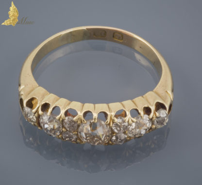 Wiktoriański pierścionek z brylantami ok. 1,60 ct w żółtym złocie 18K