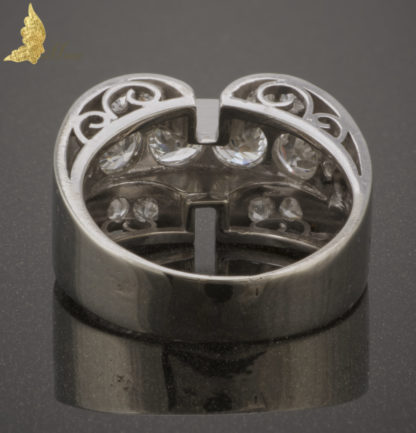 Pierścionek - sygnet Art deco z brylantami ok. 1,60 ct w białym złocie