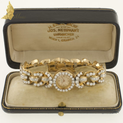 Zegarek z końca XIX w. Mathey Tissot z brylantami ok. 7 ct w 18K złocie, Francja