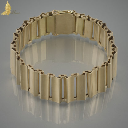 Projektowa bransoleta w 14K żółtym złocie, lata 40-te XX w.