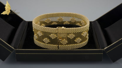 Bransoleta Art Deco, 18K żółte złoto i ażurowa forma, Francja I poł. XXw.