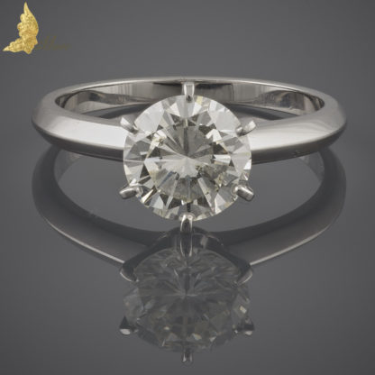 Brylantowy solitaire 1,72 ct w białym złocie 14K