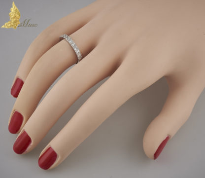 Półobrączka z brylantami 0,65 ct w białym złocie 14K