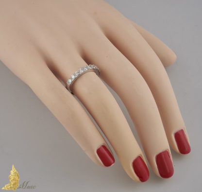 Półobrączka z brylantami 0,65 ct w białym złocie 14K