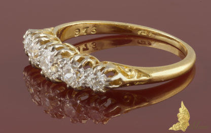 Pierścionek – 5 diamentów w starym szlifie