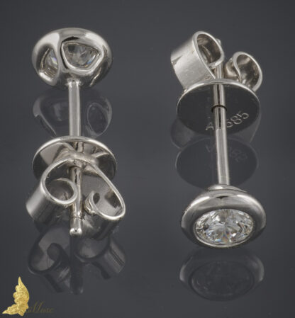 Kolczyki z brylantami 0,50 ct na sztyft w białym złocie 14K